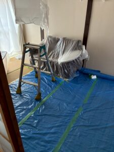 雨漏り散水検査 養生