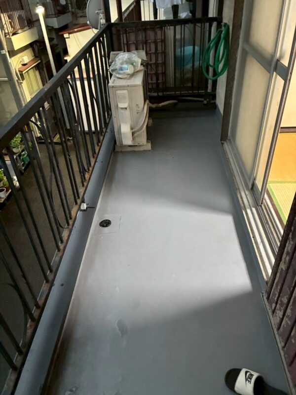 奈良市にて雨漏り修理〈雨漏り原因部ベランダ防水工事〉 施工後