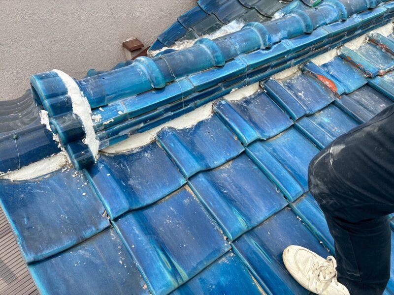 奈良県奈良市にて雨漏り修理〈瓦のズレ・漆喰打ち替え工事〉 施工後